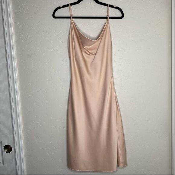 Birdy Grey Taupe Lisa Satin Midi Dress Small - Picture 8 of 8